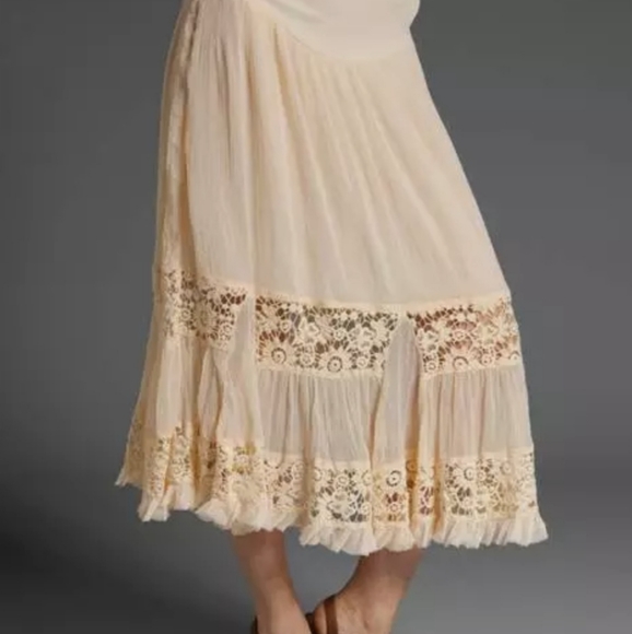 Free People Lace Therapy Crochet Midi Skirt NWT - Picture 2 of 12